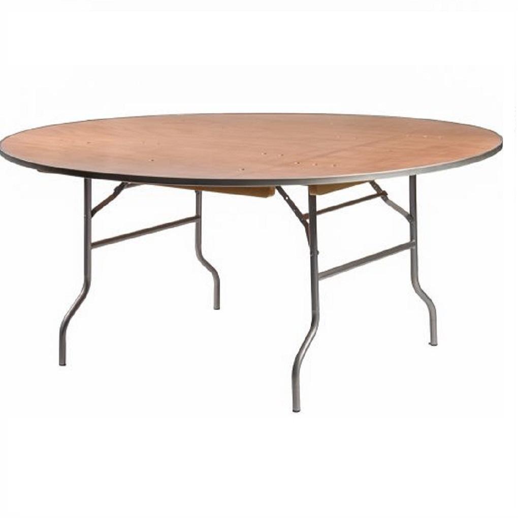 72" Round Wood Table, Table and Tent Rentals